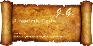 Jungwirth Gyula névjegykártya